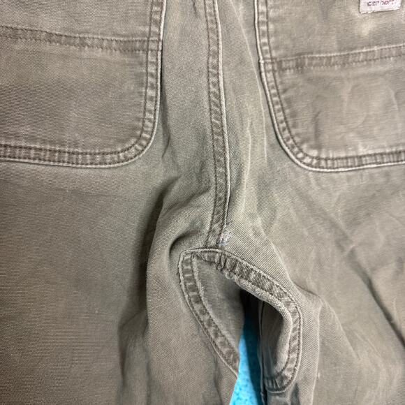 Carhartt Double Knee Carpenter Pants 33x34 Olive Green Distressed Y2K Workwear - Picture 16 of 16